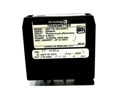 USED ACROMAG 250T-TC1-DIN-NCR-C TRANSMITTER 250TTC1DINNCRC