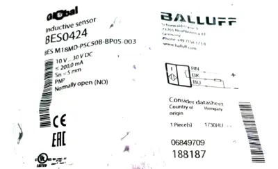NEW BALLUFF BES0424 INDUCTIVE SENSOR BES M18MD-PSC50B-BP05-003 10V 30VDC