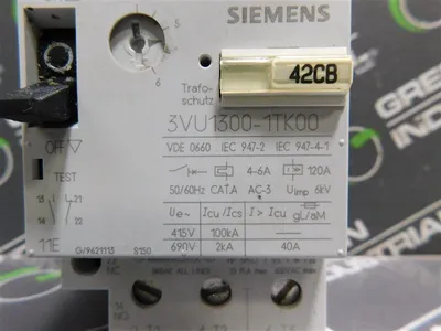 Lot of 2 Siemens 3VU1300-1TK00 Circuit Breakers Used