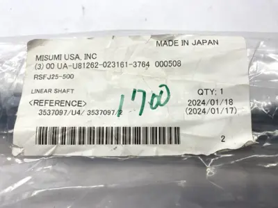 NEW MISUMI LINEAR SHAFT 500MM LENGTH 25MM SHAFT DIAMETER