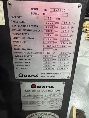1999 AMADA RG3512-LD Press Brakes | Gadsden Engineering (3)