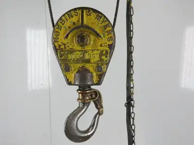 Robbins & Myers 1/2 Ton Electric Cable Hoist 220/440V 3Ph 13' Lift 16FPM Trolley