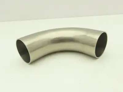 G2WC200H 2" OD Butt Weld Vacuum Tube 90° Radius Elbow SS A= 4.06" B= 3" Lot of 5