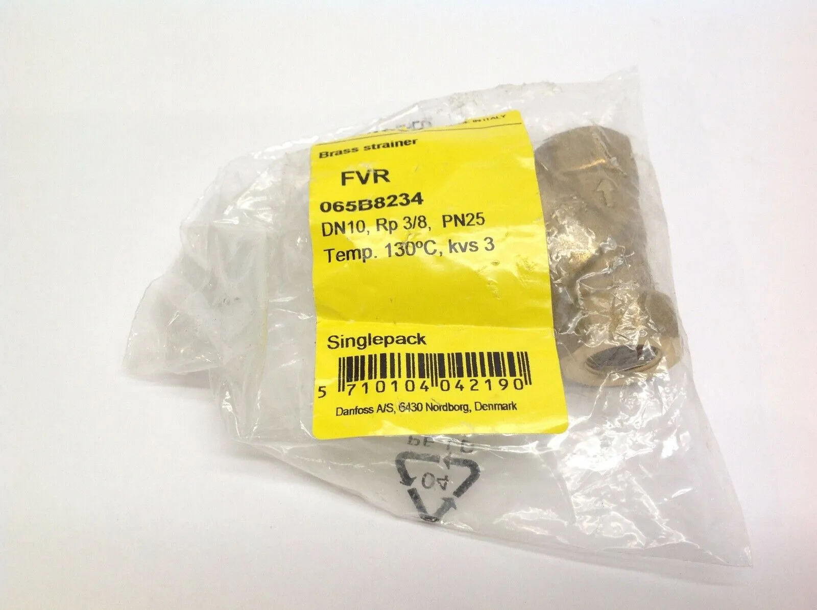 NEW DANFOSS FVR BRASS STRAINER DN10, RP 3/8, PN25, TEMP. 130 D
