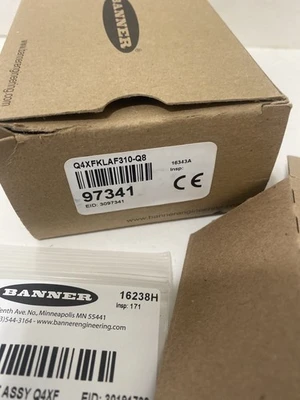 Neu BANNER ENGINEERING Q4XFKLAF310-Q8 Teil 97341 Robust Allzweck Foto Sensor