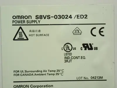Used OMRON S8VS03024/ED2 Power Supplies | HGR 24 #738810