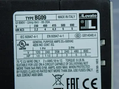 New | in-Stock LOVATO 11BG0901D024 PLC Contactors Ohio US | HGR 24 #1069693