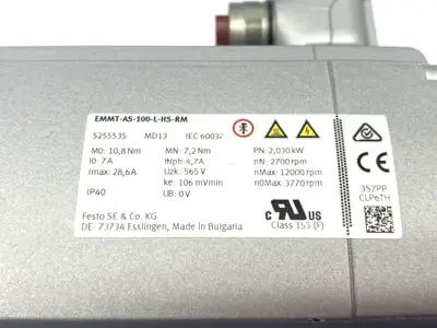 USED FESTO SERVO MOTOR 680V 2030W 4530RPM MAX 5255535