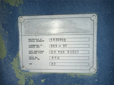 USED TECNOFER CD720X1500