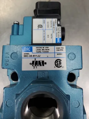 MAC 56C-33-611JJ Solenoid Valve w/130B-611JJ Module, 24VDC 150PSI. 6A-11