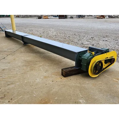 Used 8" dia X 17' U-trough Industrial Screw Auger Conveyor