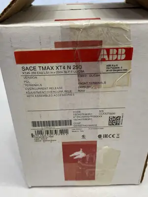 USED ABB SACE TMAX CIRCUIT BREAKER XT4N 250 EKIPLS/I IN=250A3PFFUL/CSA