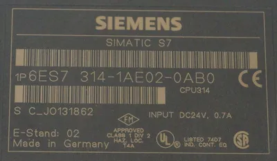 USED SIEMENS 6ES7-314-1AE02-0AB0 CPU MODULE 6ES73141AE020AB0