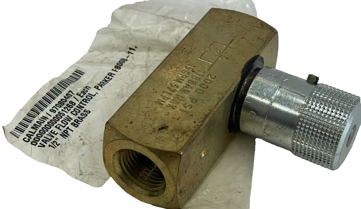 NEW PARKER F800-B11 FLOW CONTROL VALVE 1/2" NPT BRASS F800B11