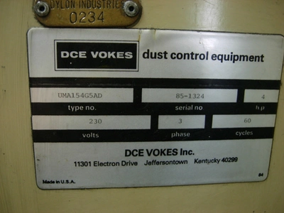 DCE UMA 154G5AD 4HP DUST COLLECTOR