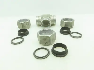 Crawford Swagelok Steel Compression Fitting Union Tee 1-1/2" Tube Double Ferrule