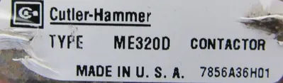 NEW CUTLER HAMMER ME320D CONTACTOR 30B4376G09 230VDC 7856A36H01