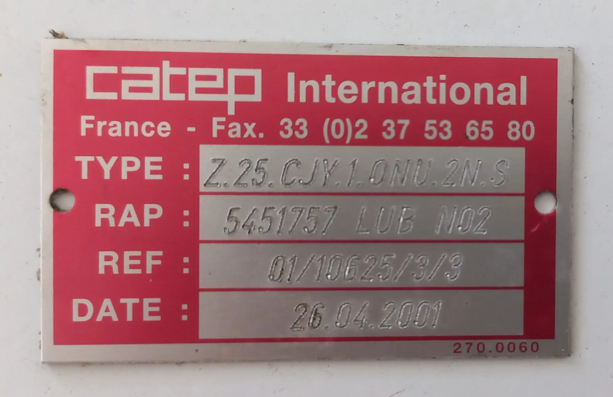 R25 Redex Catep Gearbox Z.25.CJY.1.ONU.2N.S #5451757