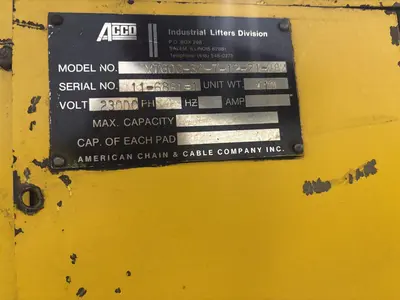 Used ACCO X7600-38-7-12-21-B8M Sheet Lifters Ohio US | Yoder Brothers machinery #91217