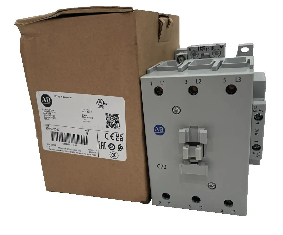 ALLEN BRADLEY 100-C72D10 CONTACTOR SER. B 100C72D10 NEW, SURPLUS