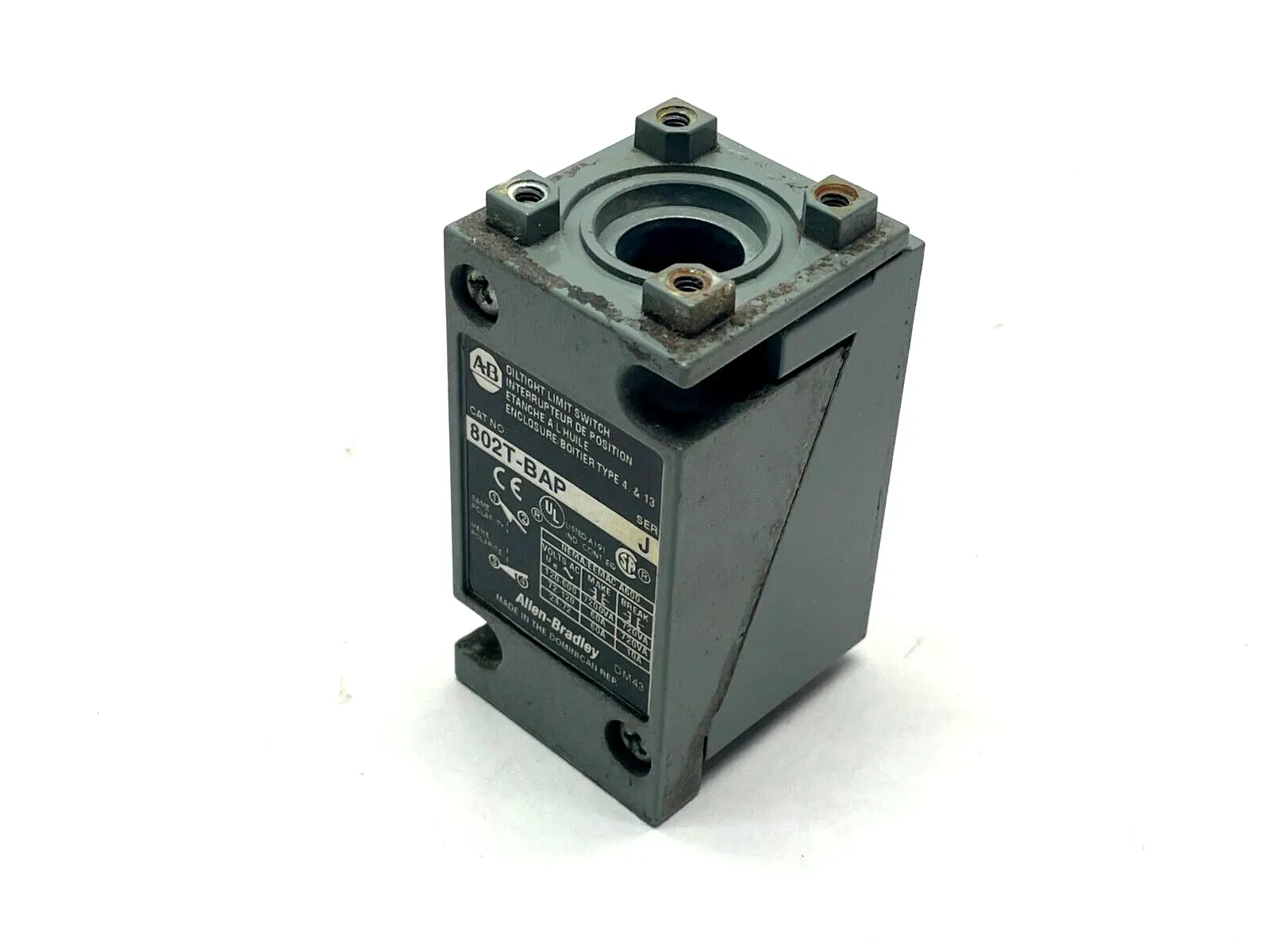 Allen Bradley 802T-BAP Ser. J Limit Switch MISSING ACTUATOR - Used