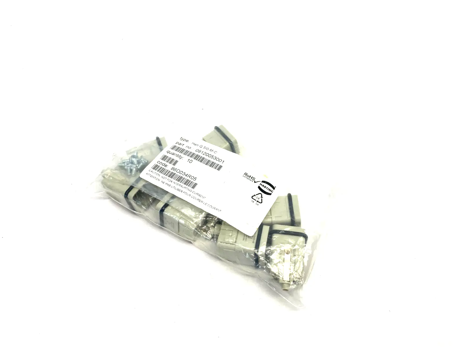 09120053001 | Harting  Crimp Termination Module Han Q5/0-M-C PKG OF 10 - New