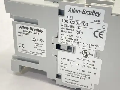 USED ALLEN-BRADLEY SER. C CONTACTOR 3P 30A 600VAC 24VDC COIL