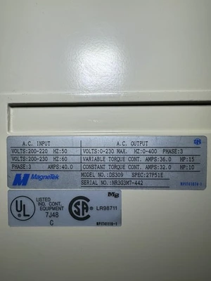 Magnetek DS309 Variable Frequency Drive | Shelby Machinery LLC (2)