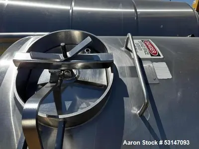 Used 1,500 Gallon Cherry-Burrell Vertical Stainless Steel Tank – Side Manway, Spray Ball, Lifting Lugs