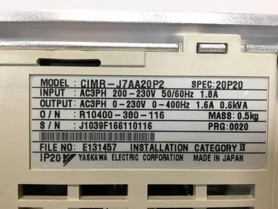 USED YASKAWA CIMR-J7AA20P2