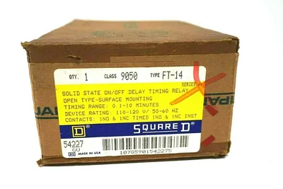 NEW SEALED SQUARE D 9050 FT-14 TIMING RELAY 9050FT14