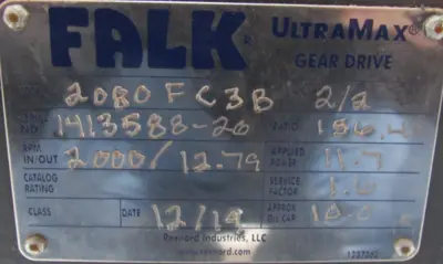 NEW FALK 2080FC3B INLINE REDUCER 156.40:1