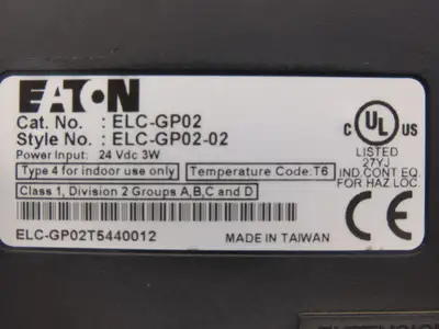 Eaton ELC-GP02 Operator Interface Monitor Screen Display ELCGP0202