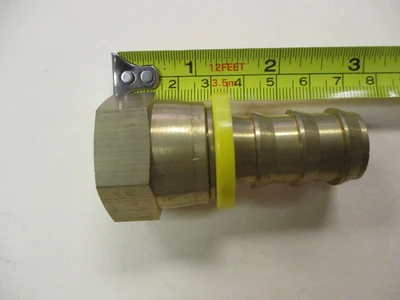 Unused 1/2" Hose Brass Barb X 1 3/16" Female NPT Brass