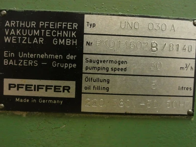 USED PFEIFFER UNO 030A