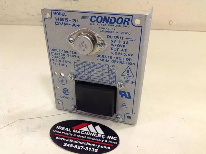 Used POWER ONE HB5-3/OVP-A+ Power Supplies Michigan US | Ideal Machinery #582888