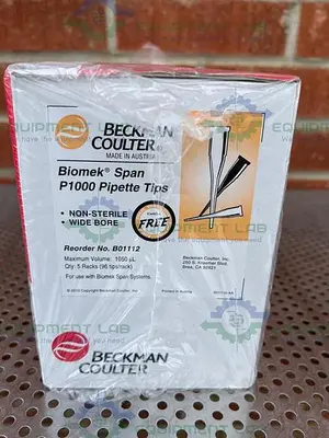 NEW BOX OF 5 - BECKMAN COULTER B01112 BIOMEK SPAN P1000 NON- STERILE PIPETTE TIPS