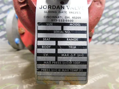 USED JORDAN VALVES 601