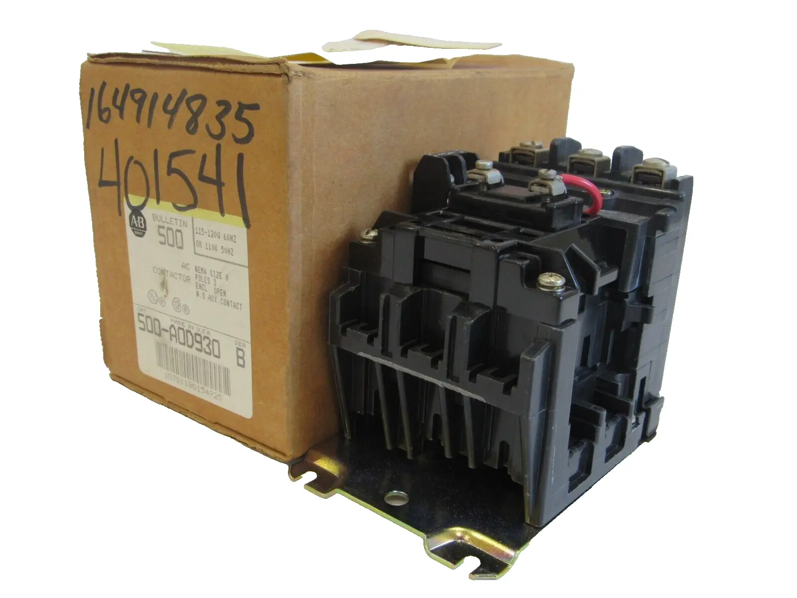 ALLEN BRADLEY 500-AOD930 CONTACTOR SER.B 500AOD930 NEW, SURPLUS