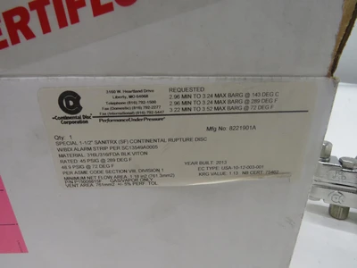 New | in-Stock CONTINENTAL DISC _UNKNOWN_ Valves/Fittings Texas US | OCO Industrial #1683571
