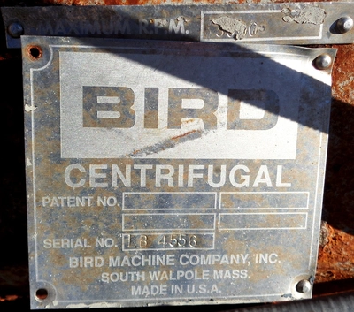 Bird 18 x 28 solid bowl decanter centrifuge, 316SS.