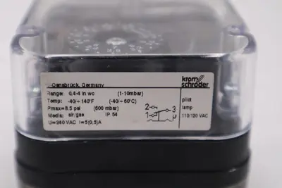 Krom Schroder DG10T Pressure Switch 0.4-4.0 IN WC 1.0-10 BAR STOCK H428A