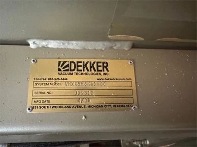 Used 2008 DEKKER "VMX0553KA1-00" Vacuum Pumps North Carolina US | MachineryMax #1352128