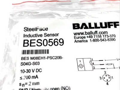 BES M08EH1-PSC20B-S04G-S03, BES0569 | Balluff BES0569 SteelFace Inductive Sensor BES M08EH1-PSC20B-S04G-S03 - New Other