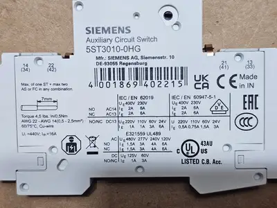New | in-Stock SIEMENS 5ST3010-0HG Circuit Breaker Parts British Columbia CA | Lenmark #1488930