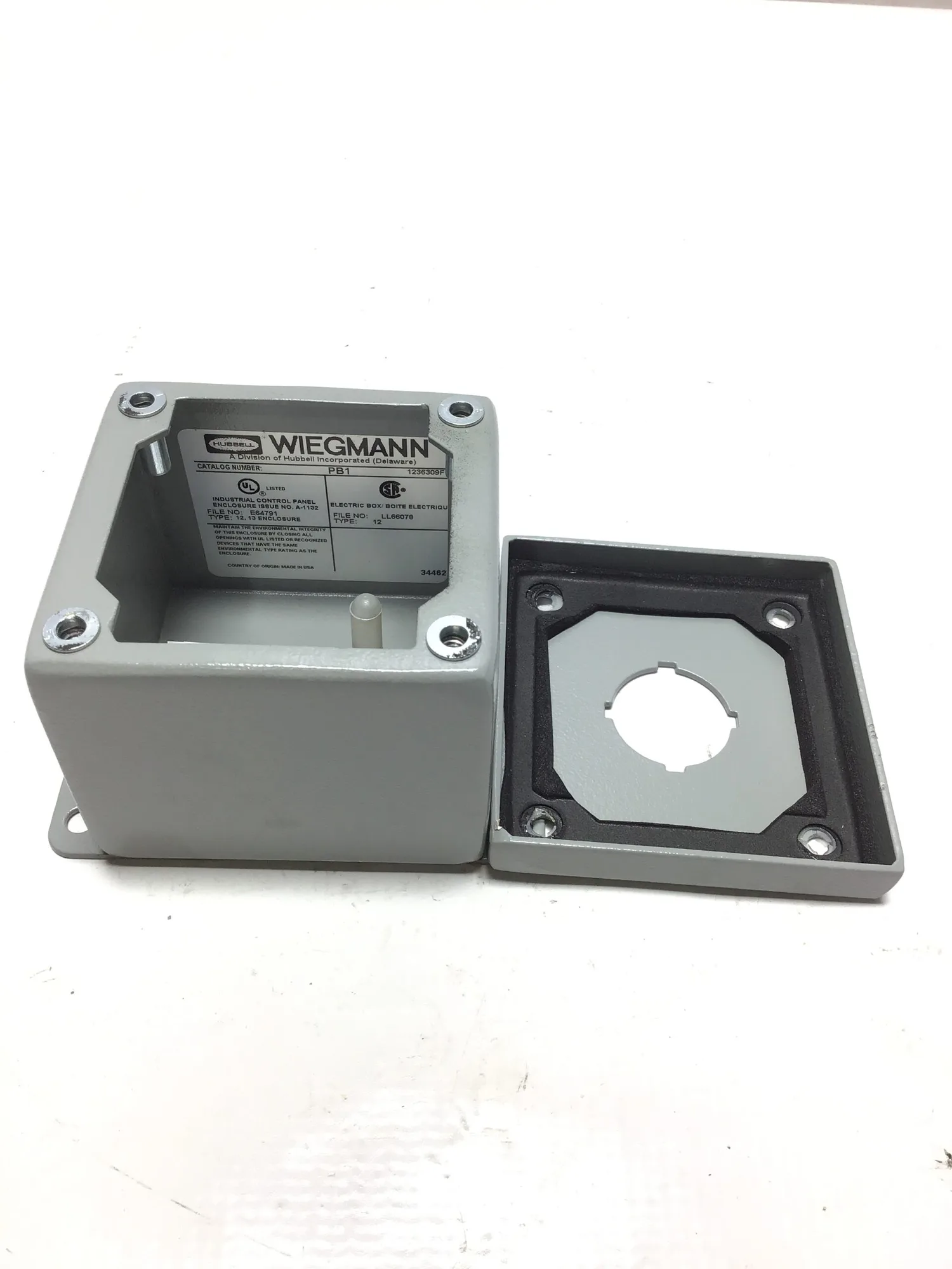 Wiegmann PB1 Push Button Enclosure Type 12,13
