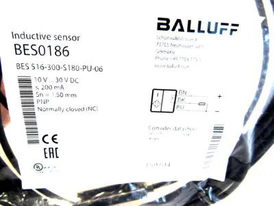 NEW BALLUFF BES0186 INDUCTIVE SENSOR BES 516-300-S180-PU-06