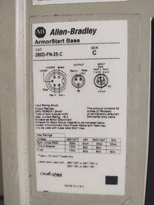USED Allen Bradley 284D-FVD7P6Z-25-CR-3-SB