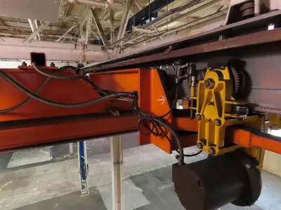 Cleveland Tramrail P&H 15 Ton Double Girder Bridge Crane 34' 10" Span w/Remote