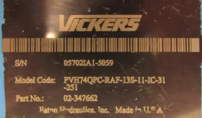 NEW EATON 02-347662 HYDRAULIC PUMP PVH74QPC-RAF-13S-11-IC-31-251